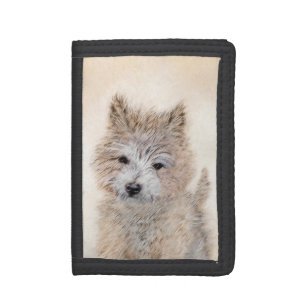 Cairn Terrier Puppy Painting - Original Dog Art Trifold Wallet