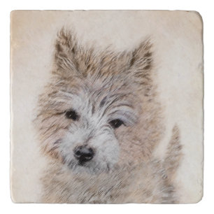 Cairn Terrier Puppy Painting - Original Dog Art Trivet