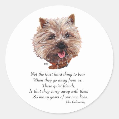 Cairn Terrier Rainbow Bridge Classic Round Sticker