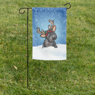 Cairn Terrier Reindeer Christmas Card Garden Flag