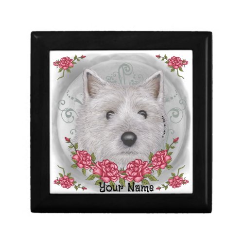 Cairn Terrier Roses custom name Gift Box