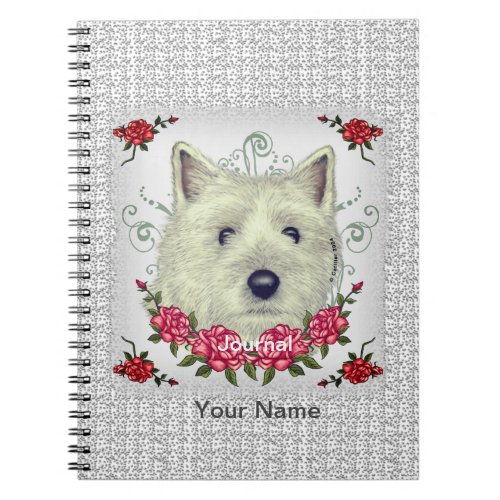 Cairn Terrier Roses custom name Notebook