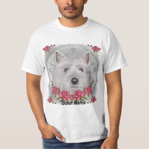 Cairn Terrier Roses custom name T_Shirt