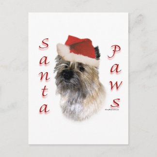 Cairn Terrier Santa Paws Holiday Postcard