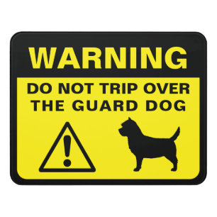 Cairn Terrier Silhouette Guard Dog Warning Door Sign
