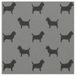Cairn Terrier Silhouettes Grey and Black Fabric
