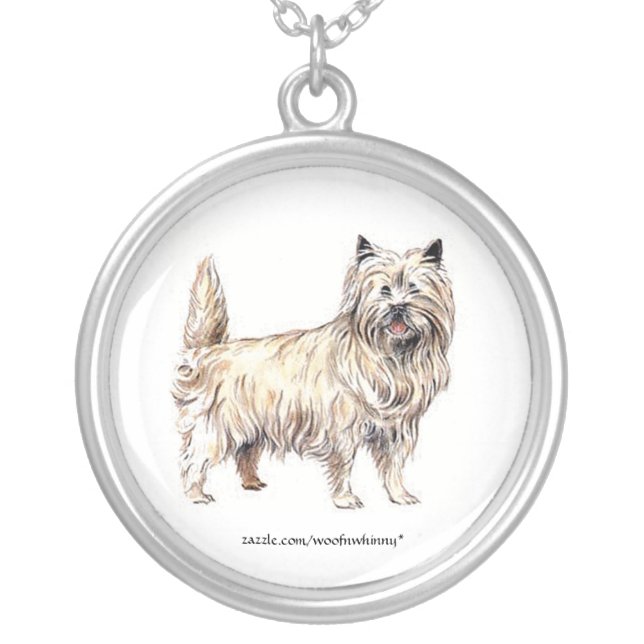 Cairn Terrier Silver Plated Necklace (Front)