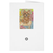 Cairn Terrier sitting in garden birthday card (Back)