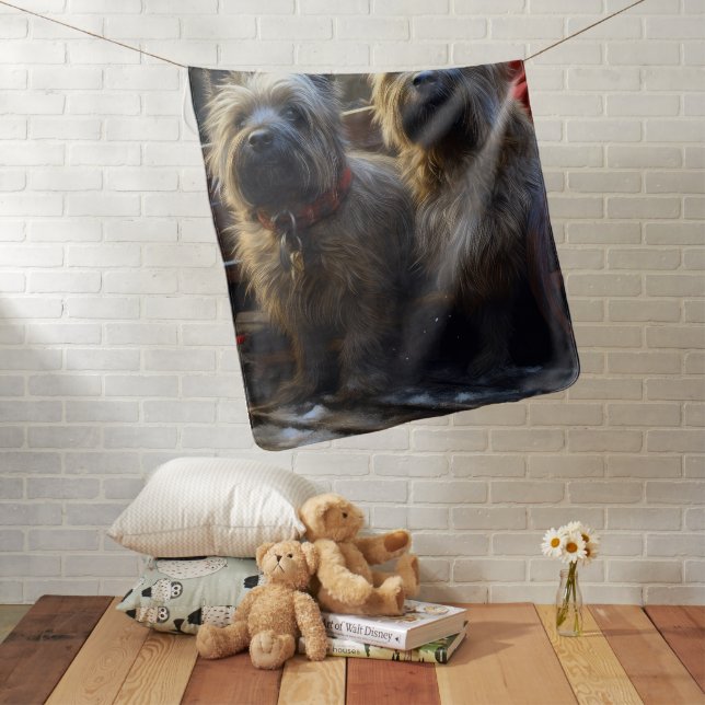 Cairn Terrier Snowy Sleigh Christmas Decor  Baby Blanket (In Situ)