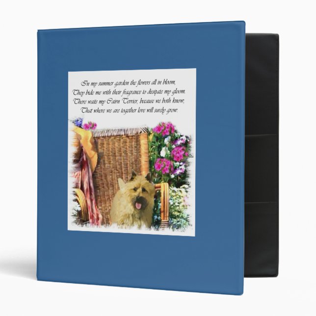 Cairn Terrier Summer Garden 3 Ring Binder (Front/Inside)