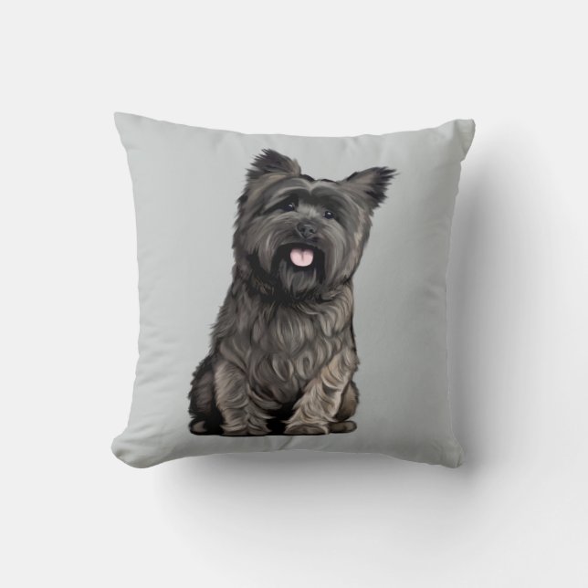 Cairn Terrier Throw Pillow (Front)