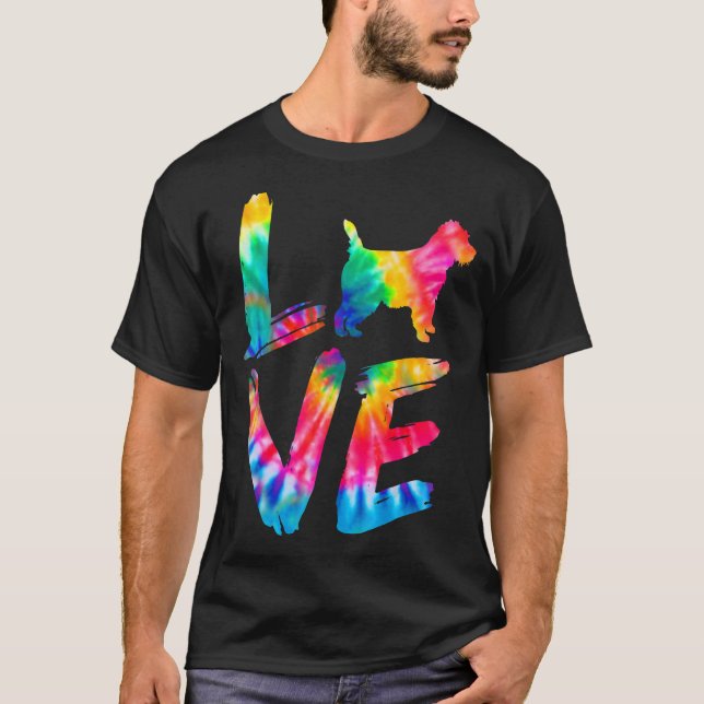 Cairn Terrier Tie Dye Love Dog Mom Dad T-Shirt (Front)