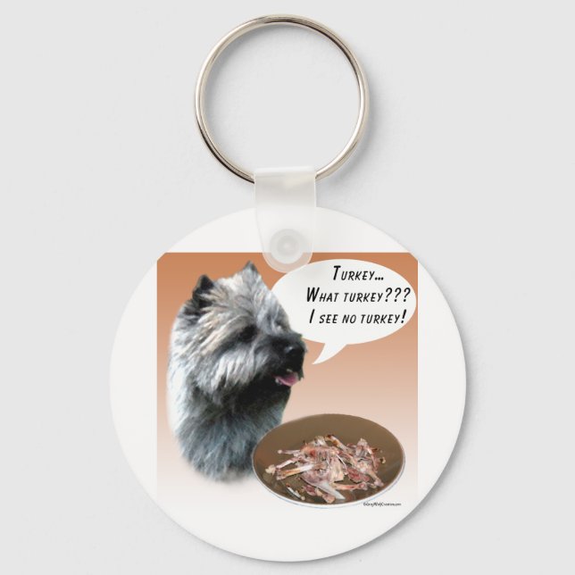 Cairn Terrier Turkey Keychain (Front)