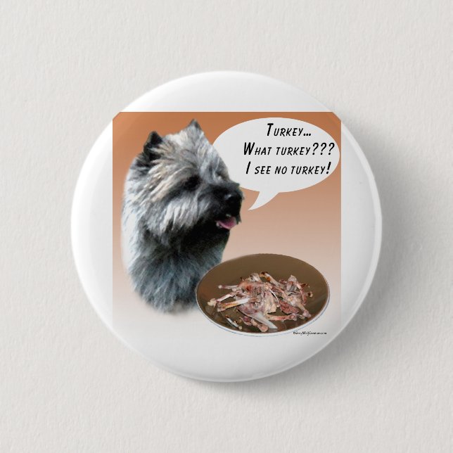 Cairn Terrier Turkey Pinback Button (Front)