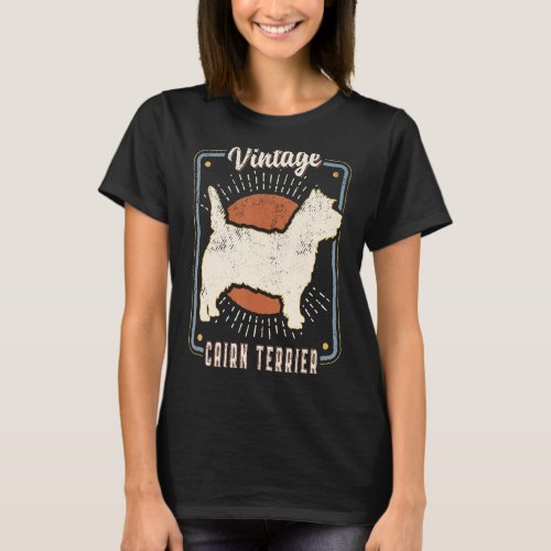 Cairn Terrier Vintage Retro Classic Dog Love T_Shirt