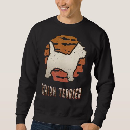 Cairn Terrier Vintage Retro Classic Dog Sunset Sweatshirt