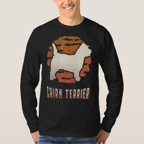 Cairn Terrier Vintage Retro Classic Dog Sunset T_Shirt