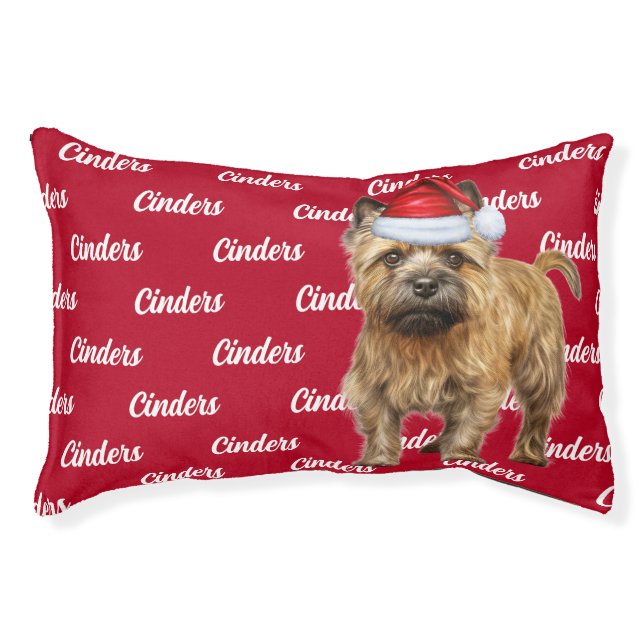 Cairn Terrier with Dog's Name Christmas Pet Bed (Front)