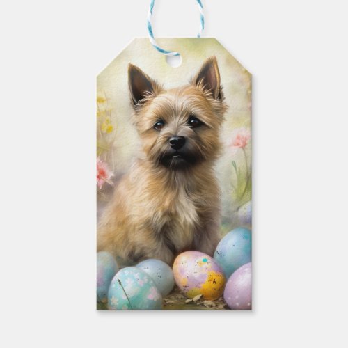 Cairn Terrier with Easter Eggs Holiday Gift Tags