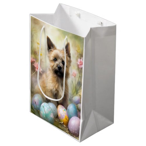 Cairn Terrier with Easter Eggs Holiday Medium Gift Bag