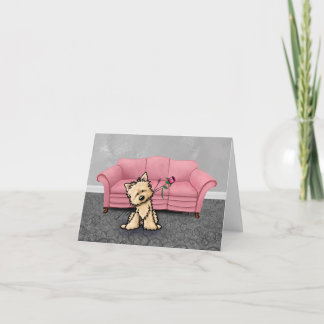 Cairn Terrier with Pink Sofa Blank Card