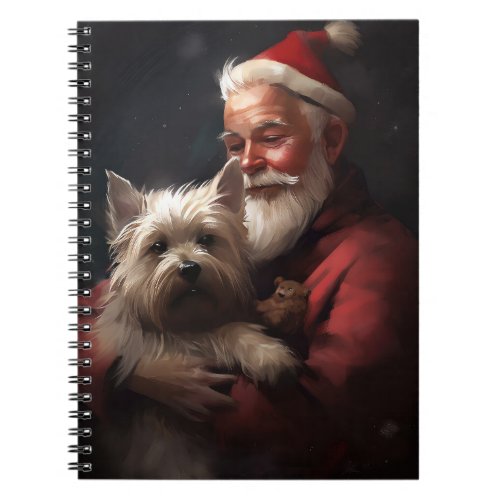 Cairn Terrier With Santa Claus Festive Christmas Notebook