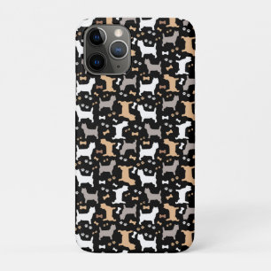 Cairn Terriers Carin Dog Breed Pattern in Black iPhone 11 Pro Case