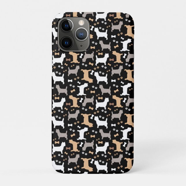 Cairn Terriers Carin Dog Breed Pattern in Black  Case-Mate iPhone Case (Back)