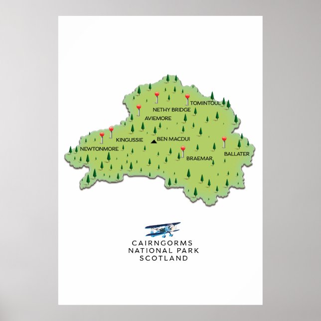 Cairngorms National Park map Poster (Front)