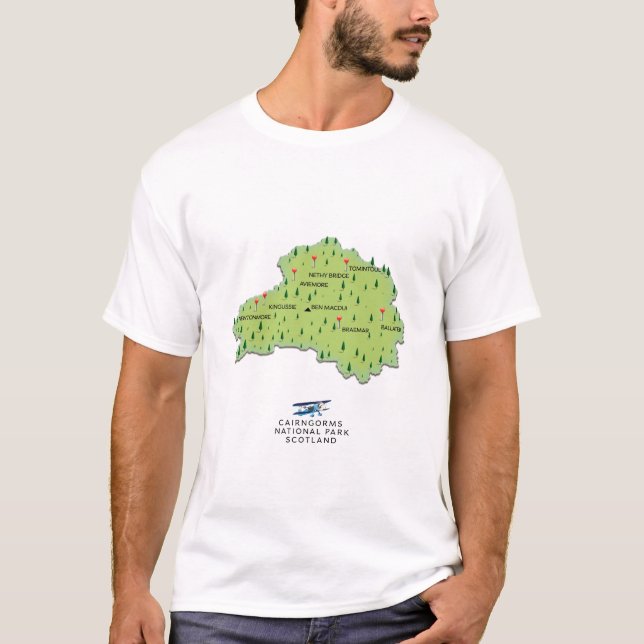 Cairngorms National Park map T-Shirt (Front)