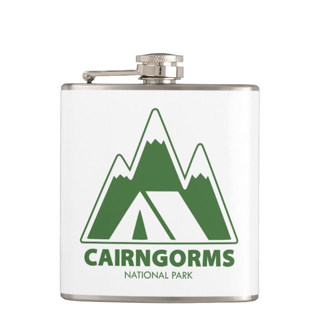 Cairngorms National Park Mountains Camping Flask (Front)