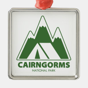 Cairngorms National Park Mountains Camping Metal Ornament