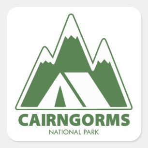 Cairngorms National Park Mountains Camping Square Sticker