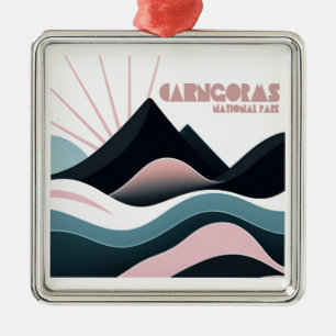 Cairngorms National Park Scotland Colored Hills Metal Ornament