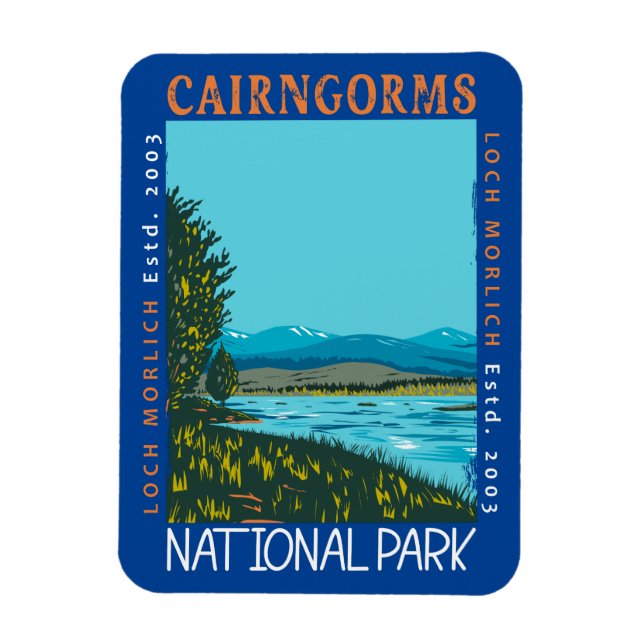 Cairngorms National Park Scotland Distressed Magnet (Vertical)