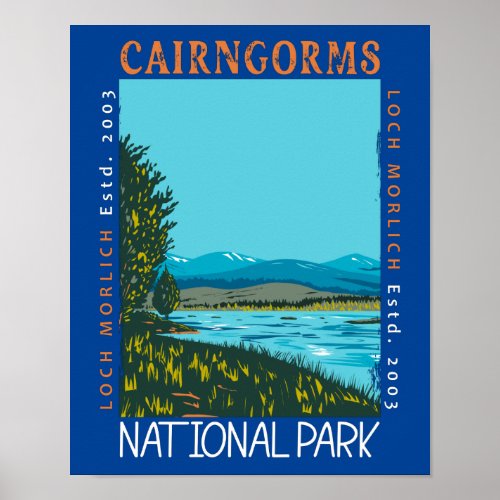 Cairngorms National Park Scotland Distressed Poster