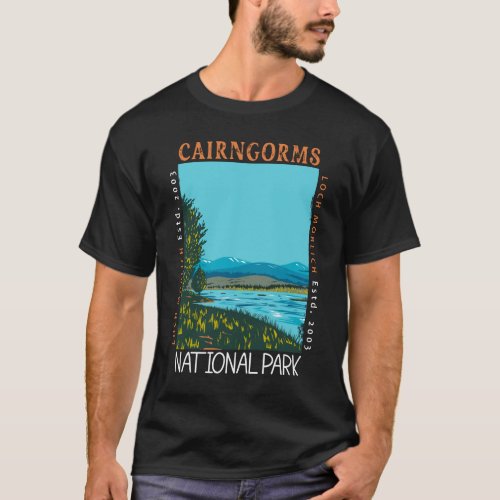Cairngorms National Park Scotland Distressed T_Shirt