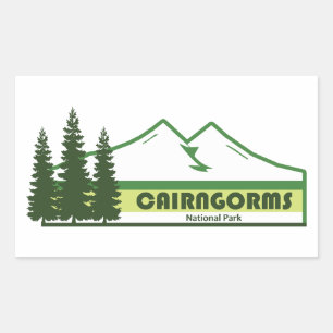Cairngorms National Park Scotland Green Stripes Rectangular Sticker