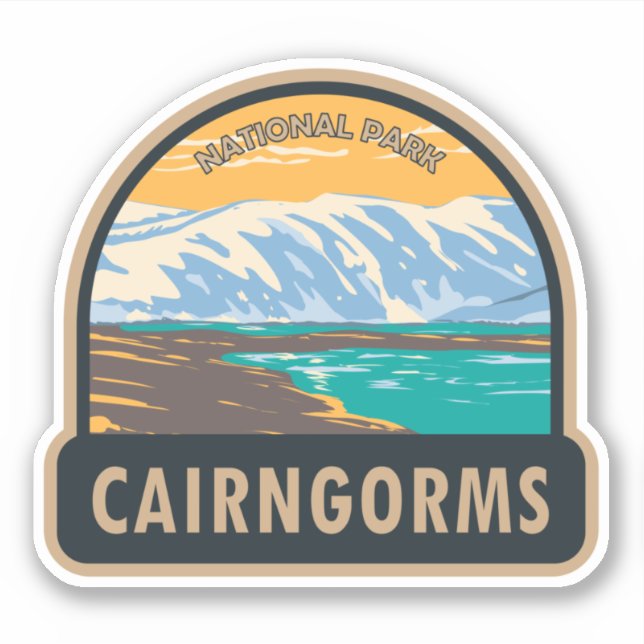 Cairngorms National Park Scotland Loch Etchachan Sticker (Front)