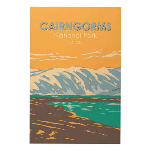 Cairngorms National Park Scotland Loch Etchachan   Wood Wall Art