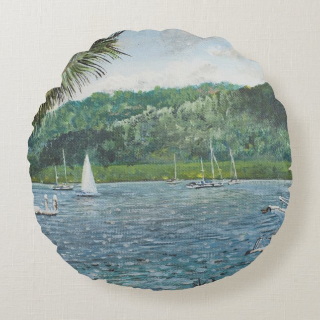 Cairns Australia. 1998 Round Pillow (Front)