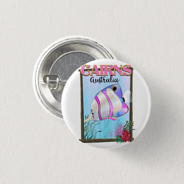Cairns Australia Holiday poster Button (Front & Back)