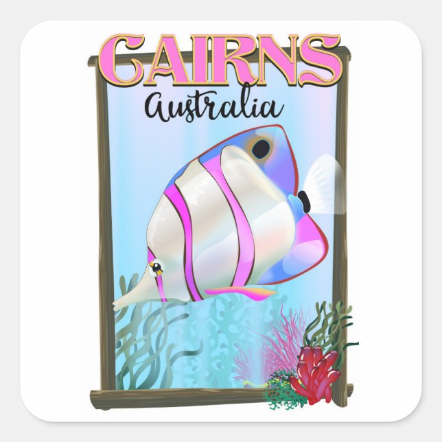 Cairns Australia Holiday poster Square Sticker (Front)