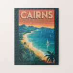Cairns Australia Illustration Travel Art Vintage Jigsaw Puzzle<br><div class="desc">Cairns retro vector travel design. Cairns is a city in Queensland, Australia, on the tropical northeast coast of Far North Queensland. It was founded in 1876 and is considered the gateway to Australia's Great Barrier Reef and the Wet Tropics Rainforest.</div>