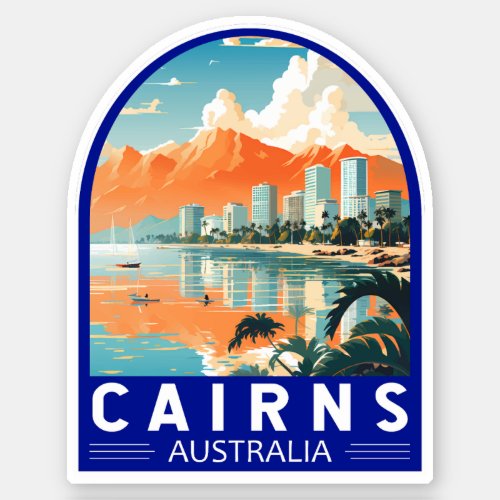 Cairns Australia Travel Art Vintage Sticker