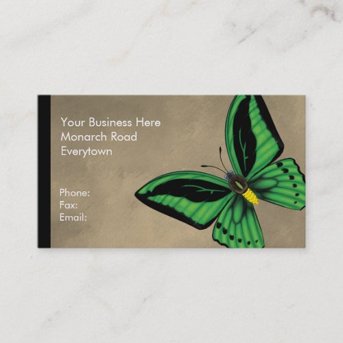 Cairns Birdwing Butterfly Dorsal and Ventral Business Card