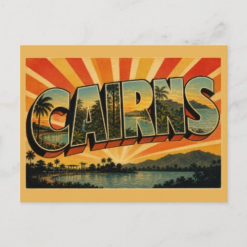 Cairns Queensland Australia Tropical City Vintage Postcard
