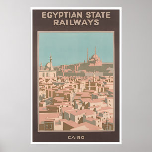 Cairo Art Egypt Travel Poster Egyptian Print