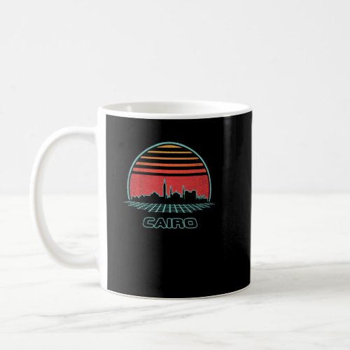 Cairo City Skyline Retro 80s Style Souvenir  Coffee Mug