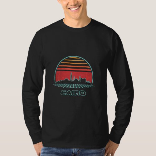 Cairo City Skyline Retro 80s Style Souvenir  T_Shirt